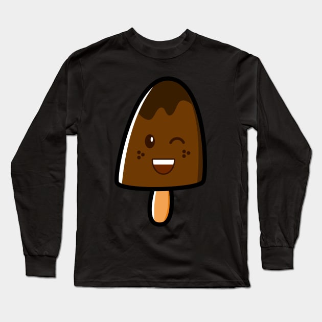 Chocolate Ice Cream Long Sleeve T-Shirt by Hygra Creative